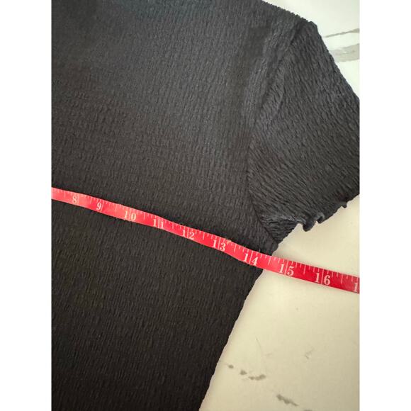 NWT Princess Polly Cropped Stretchy Blouse Black Short Sleeve Size US 4 (S) - Picture 5 of 10